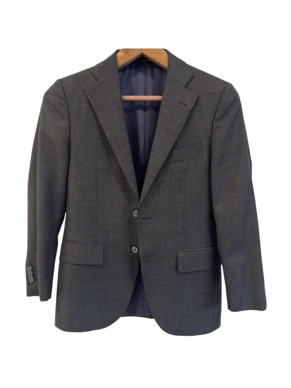 SuitSupply Lazio Men Wool Suit Dark Grey 36S